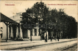 T2/T3 1913 Pélmonostor, Beli Manastir; Vasútállomás A Főhercegi Udvari Váróteremmel. Meyer És Robitschko Kiadása / Railw - Ohne Zuordnung