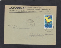 "CEODEUX", LINTGEN. LETTRE POUR LA SUEDE,1954. - Storia Postale