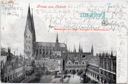 #10003 Lübeck - Marktplatz Mit Post , 1903 - Lübeck