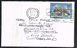 NOEL 119 - GRANDE-BRETAGNE N° 919 Noël Sur Enveloppe Visite Pour La Suisse 1979 - Cartas & Documentos