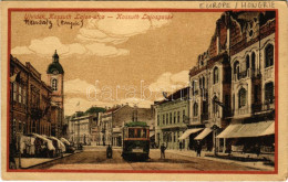 * T2/T3 1918 Újvidék, Novi Sad; Kossuth Lajos Utca, Villamos, Bútorház, üzletek. Hohlfeld Kiadása / Street View, Tram, F - Non Classificati