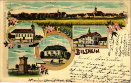 T2/T3 1903 Biesheim, Biese; General De Division. Beauchartie De Beaupui, Kirche, Post, Total Ansicht, Gemeindehausschule - Unclassified