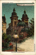 ** T2/T3 Düsseldorf, Jesuitenkirche. Düsseldorfer Künstler-Postkarte No. 1. V. Stephan Schoenfeld. Litho S: Wille (worn  - Non Classés