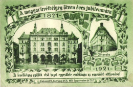 * T4 1921 A Magyar Levélbélyeg 50 éves Jubileuma. Levélbélyeggyűjtők Egyesületének Otthona, Főposta, 2485. Számú Lap / T - Ohne Zuordnung