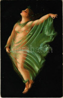 * T2/T3 1919 Die Nacht. Pompeii / Erotic Nude Lady Art Postcard. Stengel Litho - Unclassified