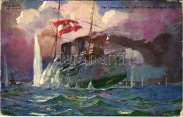 T3 1915 Der Untergang Der "ZENTA" Am 16. August 1914. Offizielle Karte Für Rotes Kreuz, Kriegsfürsorgeamt, Kriegshilfsbü - Ohne Zuordnung