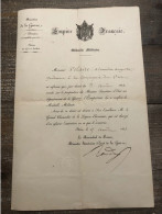 Certificat De La Médaille Militaire Et Sa Décision Signé Randon , Ministre De La Guerre Pour Un Gendarme 1863 - Avant 1871