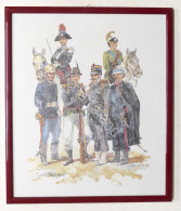 Acquerello Originale Di Paolo Lattanzi - Uniformi Esercito Italiano - Aquarelles