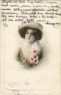 T2/T3 1909 Kalapos Hölgy / Lady With Hat (EK) - Unclassified