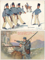 2 Db Régi Német Katonai Művészlap Malaccal / 2 Pre-1945 German Military Art Postcards + K.u.k. Feldpost - Zonder Classificatie
