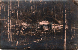 T2/T3 1918 Osztrák-magyar Erődítések Az Erdőben / WWI K.u.K. Military Camp In The Forest. Photo + "M. Kir. Pozsonyi 13.  - Sin Clasificación