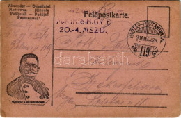 T4 1916 Első Világháborús Tábori Postai Levelezőlap Conrad V. Hötzendorf Vezérkari Főnök Arcképével / WWI K.u.K. Militar - Ohne Zuordnung