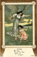 ** T2/T3 Im See. Ein Engel Sei Dein Hort, Heute Und Immerfort / Girl In Lake With Guardian Angel. German Art Postcard No - Non Classés