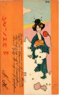 T2 1901 Geisha VII. Christoph Reisser's Söhne. Asian Style Art Nouveau Litho S: Raphael Kirchner - Ohne Zuordnung