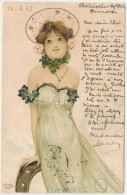 T3/T4 1903 Wiener Künstlerkarte / Viennese Art Nouveau Lady. T.S.N. Ser. 235. N. 6. Litho S: Raphael Kirchner (r) - Unclassified