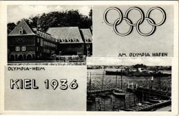 ** T2 1936 Kiel, Olympia-Heim, Am Olympia Hafen / 1936 Ummer Olympics, Sailing Boats On The Port - Non Classés
