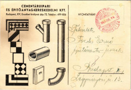 T2/T3 1943 Cementáruipari és Építőanyagkereskedelmi Kft. Reklámja. Budapest XIV. Erzsébet Királyné útja 72. (fl) - Unclassified
