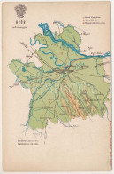 ** T2/T3 Győr Vármegye Térképe. Kiadja Károlyi Gy. / Map Of Győr County (EK) - Non Classés