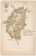 ** T4 Turóc Vármegye Térképe. Kiadja Károlyi Gy. / Map Of Turiec County (r) - Sin Clasificación