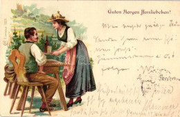 T3 Couple Greeting Card, L'Amour 1813. Litho (small Tear) - Non Classificati