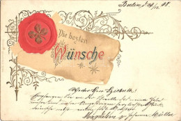 T4 Die Besten Wünsche / Greeting Card, Art Nouveau Emb. Litho (EM) - Zonder Classificatie