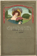 T4 New Year, Lady, Art Nouveau, Erika Nr. 3628. Emb. Litho (pinhole) - Zonder Classificatie