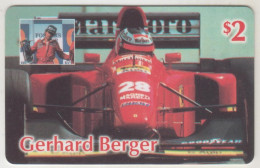 USA - Gerhard Berger F1 , Checkered Flag Telecom Prepaid 2$, Mint FAKE - Otros & Sin Clasificación