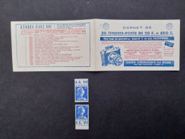 Carnet Muller Vide 1957 Série 12-57 / Timbre 20x20f Bleu Couverture 400f  Sté Horlogerie Pub (AG Vie Grammont) C1011B-C1 - Anciens : 1906-1965