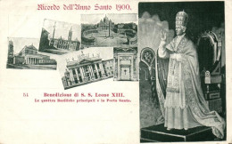 T3 Benedizione Di S. S. Leone XIII., Le Quattro Basiliche Principali E La Porta Santa / Blessing Of Léo XIII., The Four  - Non Classificati