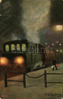 T4 Train At Night, Raphael Tuck & Sons Oliette, Serie "Eisenbahn Bei Nacht" No. 216. B. S: Max Vollmberg (fa) - Ohne Zuordnung