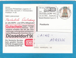 PERSÖNLICHE EINLADUNG. "DÜSSELDORF '90". - Postkarten - Gebraucht