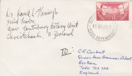 Ross Dependency 1970 University Of Canterbury Botany Unit Signature  Ca Scott Base 11 NOV 1970 (SO231) - Cartas & Documentos