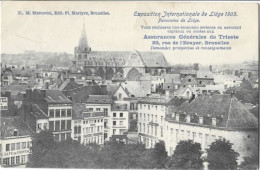LIEGE : Exposition Universelle De Liège 1905.Panorama De Liège. PUB : Assurances Générales De Trieste à Bruxelles - Tentoonstellingen