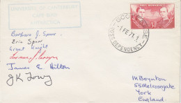 Ross Dependency 1971 University Of Canterbury Cape Bird 6 Signatures  Ca Scott Base 1 FEB 1971 (SO232) - Lettres & Documents