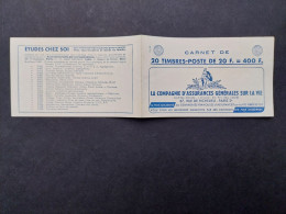 Carnet Muller Vide 1958 Série 6-58 - 20x20f Bleu Couverture 400f  C1011B-C18 Cie Assurance Générales Sur La Vie Voir Pub - Old : 1906-1965