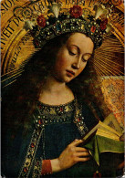 28-3-2024 (4 Y 16) Belgium - Virgin Mary By Van Eyck + Panneaux De Fond (2 Postcards) - Virgen Mary & Madonnas