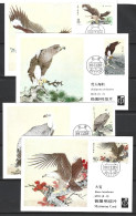 CHINE. N°2814-7 Sur 4 Cartes Maximum De 1987. Oiseaux De Proie. - Águilas & Aves De Presa