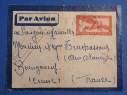 DL2  INDOCHINE FRANCAISE  BELLE   LETTRE ENTIER   1935 SAIGON  A BOURGANEUF  FRANCE+ AFF. INTERESSANT+ - Covers & Documents