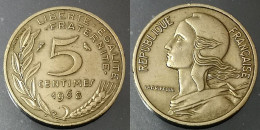 Monnaie France - 1968  - 5 Centimes Marianne Cupro-aluminium - 5 Centimes