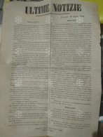 Giornale ULTIME NOTIZIE Brescia 28.07. 1859. Mantova E Peschiera Restano Lombarde, Ostilia Adesione A Piemonte - Ante 1900