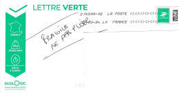 France, PAP Lettre Verte 20 Gr, 2024 - Sobres Tipos Y TSC (antes De 1995)