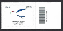 Italia 2014; Presidenza Italiana Consiglio UE : Francobollo A Barre. - Barcodes