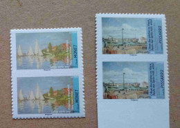 A3-N6 : Claude Monet - Régates à Argenteuil & Camille Pissarro - L'anse Des Pilotes Au Havre (autocollants/Autoadhésifs) - Unused Stamps