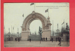 TOURCOING 1906 EXPOSITION INTERNATIONALE ENTREE PRINCIPALE CARTE COLORISEE EN BON ETAT - Tourcoing