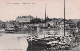 Sable Sur Sarthe - Chateau - Vu Du Port   - Bateau   -  CPA °J - Sable Sur Sarthe