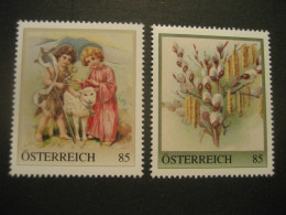 Österreich- PM Ostern 2021, Lamm Und Palmkätzchen Ungebraucht - Personalisierte Briefmarken