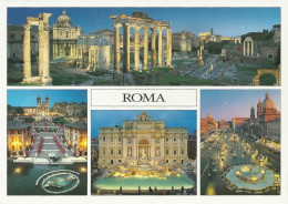 *CPM - ITALIE - LATIUM - ROME - Multivues - Grand Format - Panoramische Zichten, Meerdere Zichten