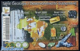 Brazil 2000 Expo, Gemstones S/s, Mint NH, History - Various - Geology - Maps - Neufs