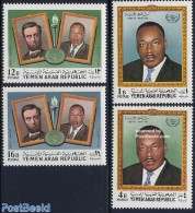 Yemen, Arab Republic 1968 Human Rights 4v, Mint NH, History - Religion - Human Rights - Nobel Prize Winners - Politici.. - Nobel Prize Laureates