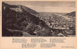 Heidelberg Neckar Gesamtansicht Mit Schloss Gedicht Gl.1925 - Heidelberg